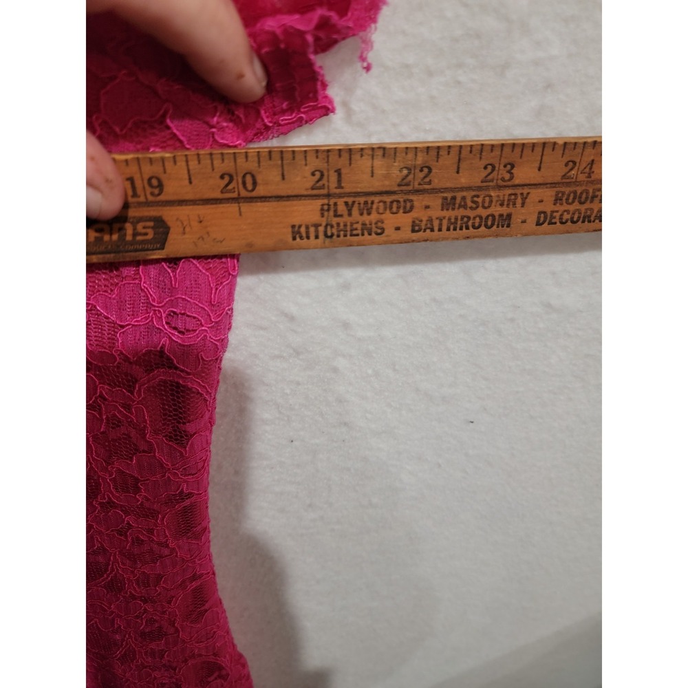 Lauren Ralph Lauren Fuchsia Pink Lace Sheath Dress Women's‎ Size 16 Short Sleeve - Picture 8 of 10